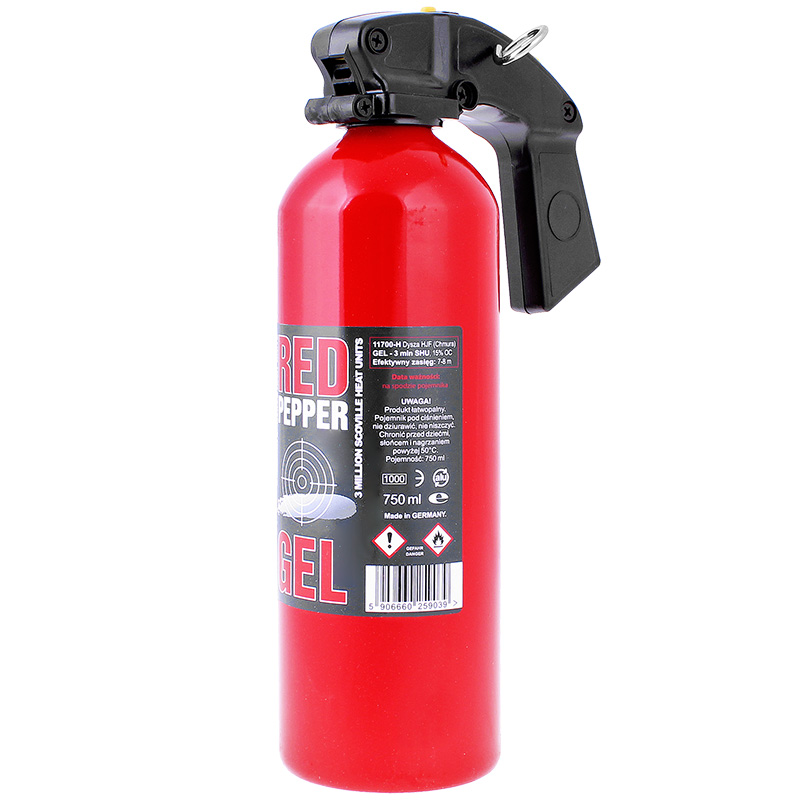 Obranný sprej 750ml 8m Red Pepper Gel červený (SLZNý SPREJ KASER)